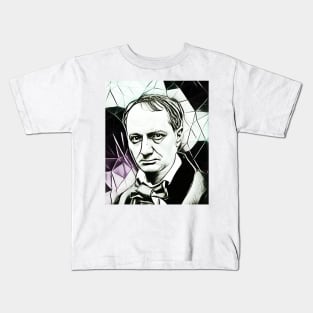 Charles Baudelaire Black and White Portrait | Charles Baudelaire Artwork 3 Kids T-Shirt